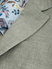 Sage Green Slim Fit N. Premium 100% Linen Blazer with Kew Gardens Lining - Image 5 of 6