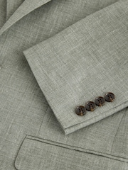 Sage Green Slim Fit N. Premium 100% Linen Blazer with Kew Gardens Lining - Image 6 of 6