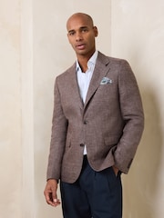 بني - N. Premium 100% Linen Blazer with Kew Gardens Lining - صورة 1 من 6