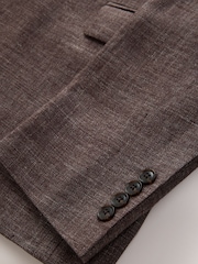 Brown Slim Fit N. Premium 100% Linen Blazer with Kew Gardens Lining - Image 10 of 11