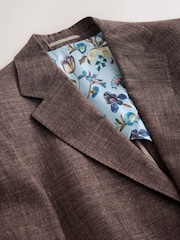 Brown Slim Fit N. Premium 100% Linen Blazer with Kew Gardens Lining - Image 8 of 11