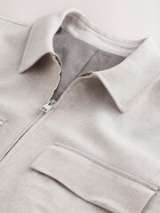 إكرو محايد - N. Premium Linen Blend Herringbone Jacket - Image 10 of 12