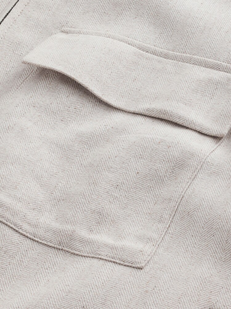 إكرو محايد - N. Premium Linen Blend Herringbone Jacket - Image 12 of 12