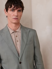Sage Green Slim Fit N. Premium Textured Blazer With TENCEL™ Lyocell and Linen - Image 1 of 14