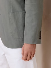 Sage Green Slim Fit N. Premium Textured Blazer With TENCEL™ Lyocell and Linen - Image 7 of 14