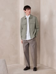 Sage Green N. Premium Jersey Zip Through Shacket - Image 4 of 7