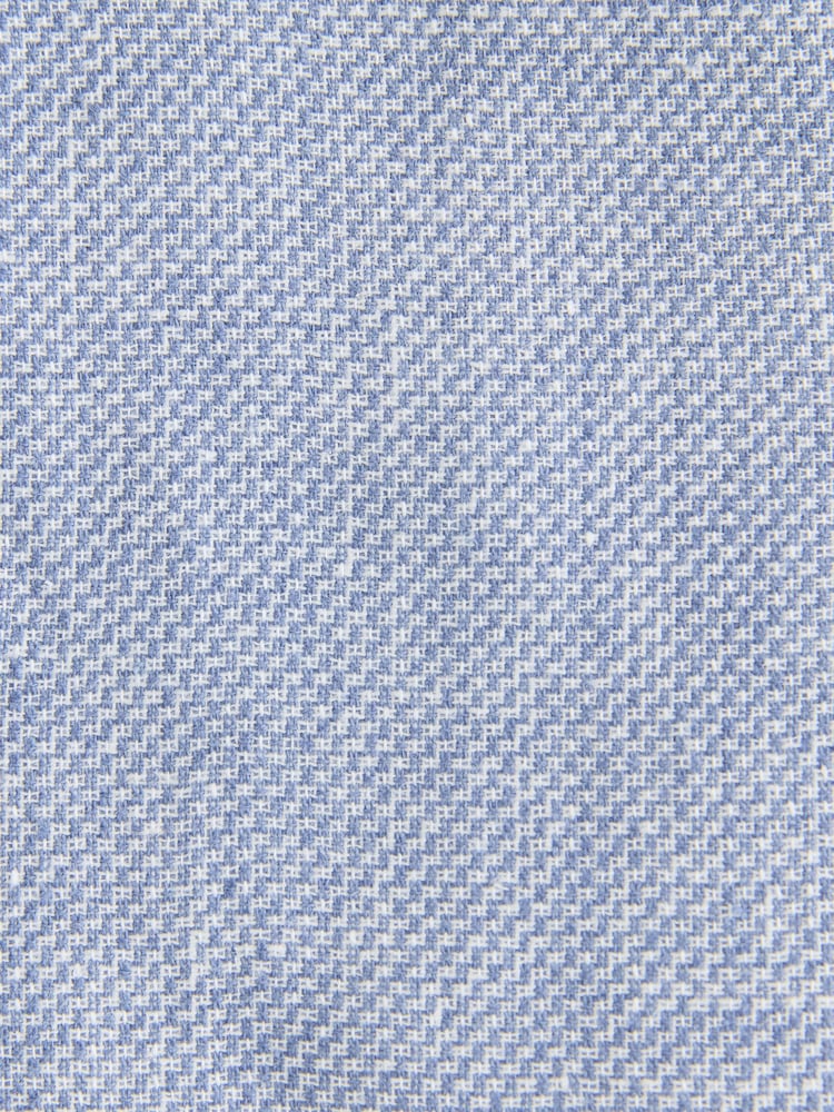 Chambray Blue Slim Fit Textured Linen Blend Blazer - Image 11 of 11