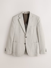 Grey Slim Fit N. Premium Textured Blazer with Linen - Image 11 of 15