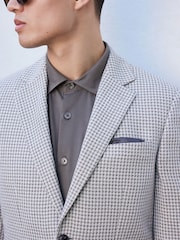 Grey Slim Fit N. Premium Textured Blazer with Linen - Image 9 of 15