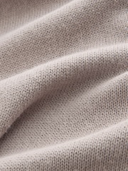 Neutral Regular Fit Linen Rich Quarter Zip Neck Jumper - Image 8 of 8