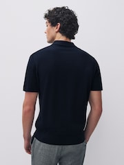 Neutro/azul marino - Regular Fit Cotton Rich Pointelle Stripe Knit Polo Shirts 2 Pack - Imagen 9 de 10