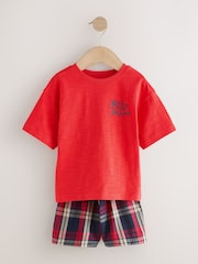 Red/Blue Check Woven Short Pyjamas 3 Pack (9mths-12yrs) - Image 5 of 7