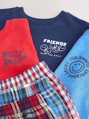 Red/Blue Check Woven Short Pyjamas 3 Pack (9mths-12yrs) - Image 7 of 7