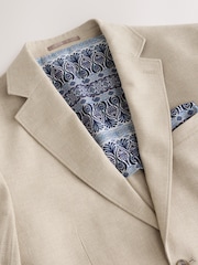 Stone Slim Fit Textured Linen Blend Blazer - Image 7 of 11