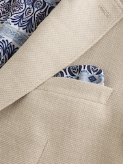 Stone Slim Fit Textured Linen Blend Blazer - Image 9 of 11