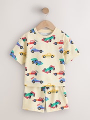 Blue/Green/Red/Ecru Race Car Short Pyjamas 3 Pack (9mths-10yrs) - Image 3 of 9