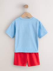 Blue/Green/Red/Ecru Race Car Short Pyjamas 3 Pack (9mths-10yrs) - Image 5 of 9