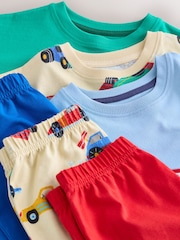 Blue/Green/Red/Ecru Race Car Short Pyjamas 3 Pack (9mths-10yrs) - Image 6 of 9