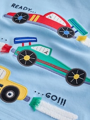 Blue/Green/Red/Ecru Race Car Short Pyjamas 3 Pack (9mths-10yrs) - Image 7 of 9