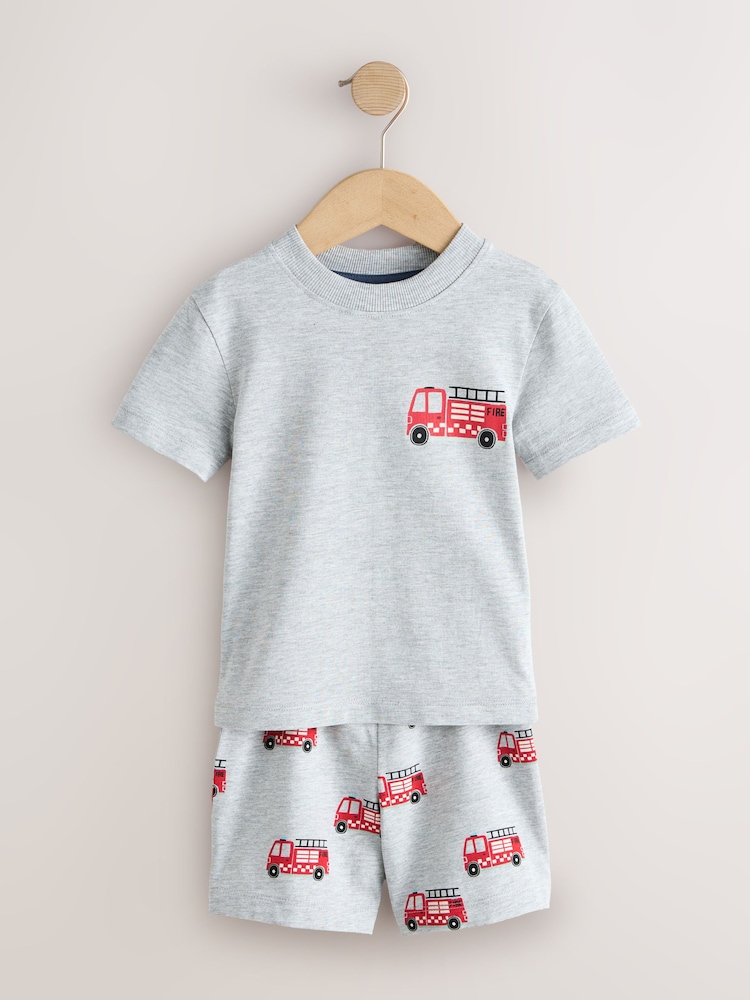 Red/Blue/Grey Emergency Vehicles - Kurze Pyjamas, 3er-Pack (9 Monate–8 Jahre) - Bild 2 von 7