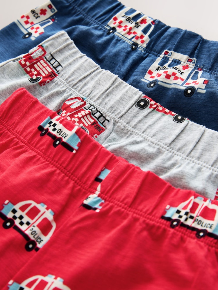 Red/Blue/Grey Emergency Vehicles - Kurze Pyjamas, 3er-Pack (9 Monate–8 Jahre) - Bild 7 von 7