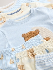 أزرق/بيج فاتح دببة صغيرة - حزمة من 3 بيجامات قصيرة (من 9 من الشهور إلى 6 من السنوات) - صورة 12 من 14