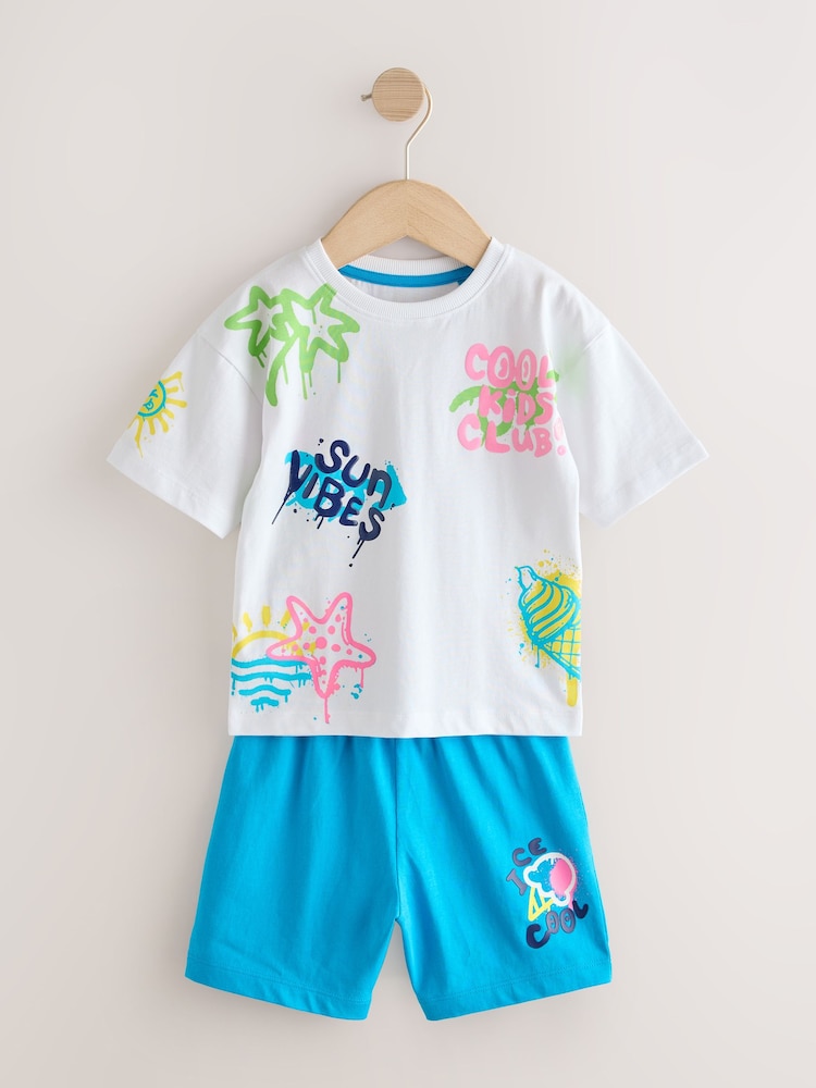 Black/Purple/White Graffiti Beach Vibes - Pachet 3 de pijamale scurte (9luni-12ani) - Imaginea 2 din 7 Black/Purple/White Graffiti Beach Vibes - Pachet 3 de pijamale scurte (9luni-12ani) - Imaginea 2 din 7