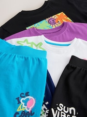 Black/Purple/White Graffiti Beach Vibes - Pachet 3 de pijamale scurte (9luni-12ani) - Imaginea 7 din 7