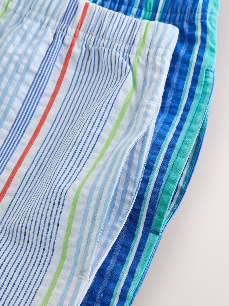Blue/Green Stripe Woven Long Leg Short Sleeve Pyjamas 2 Pack (9mths-12yrs) - Image 9 of 9 Blue/Green Stripe Woven Long Leg Short Sleeve Pyjamas 2 Pack (9mths-12yrs) - Image 9 of 9