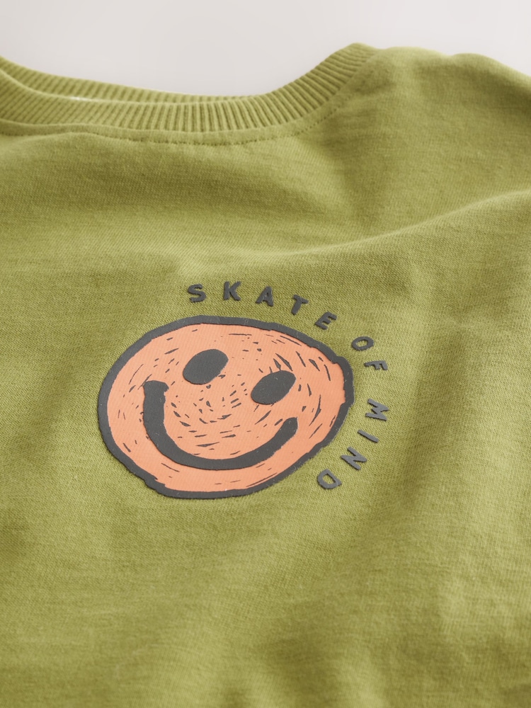 Svart/Grønn/Sand Happy Face - Kort pysjamas Happy Face 3 pakke (9mnd–12år) - Bilde 11 av 11