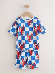 Blue/Green/Red/White Lobster & Chilii Seaside - Pachet 3 de pijamale scurte (9luni-10ani) - Imaginea 2 din 7