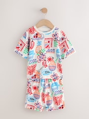 Blue/Green/Red/White Lobster & Chilii Seaside - Pachet 3 de pijamale scurte (9luni-10ani) - Imaginea 3 din 7