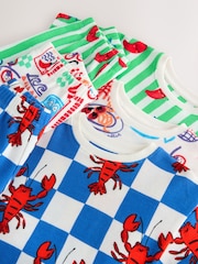 Blue/Green/Red/White Lobster & Chilii Seaside - Pachet 3 de pijamale scurte (9luni-10ani) - Imaginea 7 din 7