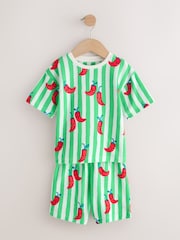 Blue/Green/Red/White Lobster & Chilii Seaside - Pachet 3 de pijamale scurte (9luni-10ani) - Imaginea 9 din 12