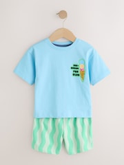 Blue/Yellow/Orange Summer Short Pyjamas 3 Pack (9mths-12yrs) - Image 11 of 17