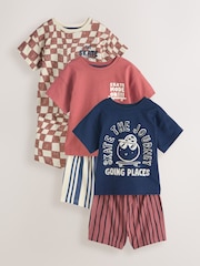 Black/Berry Checkerboard Skate - Pachet 3 de pijamale scurte (9luni-10ani) - Imaginea 1 din 10