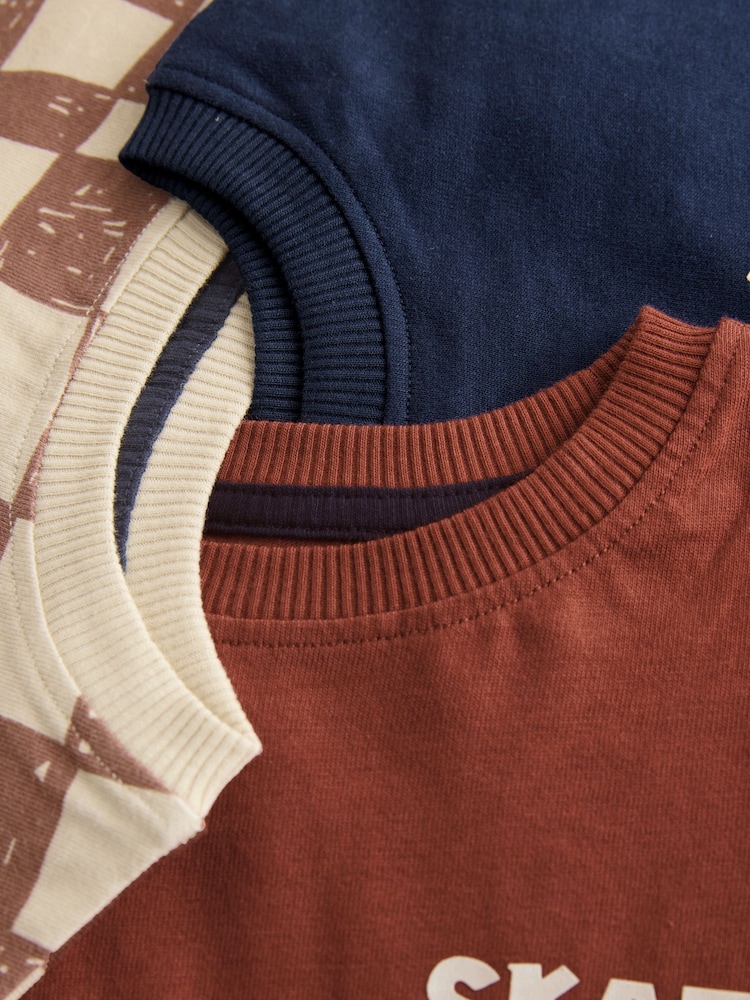 Black/Berry Checkerboard Skate Short Pyjamas 3 Pack (9mths-10yrs) - Image 15 of 15