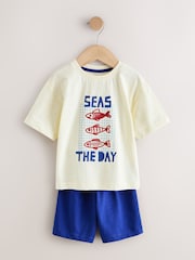 Pula/Asul/Puting Baybayin - Maikling Pajama 3 Pack (9mths-12yrs) - Larawan 9 ng 12