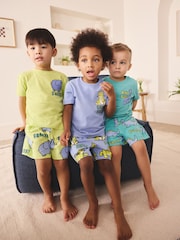 Blue/Green Animal Fun - Pachet 3 de pijamale scurte (9luni-8ani) - Imaginea 1 din 4