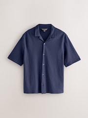 Navy/Olive Green/Rose Pink Short Sleeve Revere Collar Textured Jersey Shirts 3 Pack - Image 5 of 9