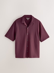 Navy/Olive Green/Rose Pink Short Sleeve Revere Collar Textured Jersey Shirts 3 Pack - Image 7 of 9