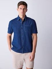 Blue Licensed Nirvana Denim Short Sleeve Shirt - Image 3 of 10