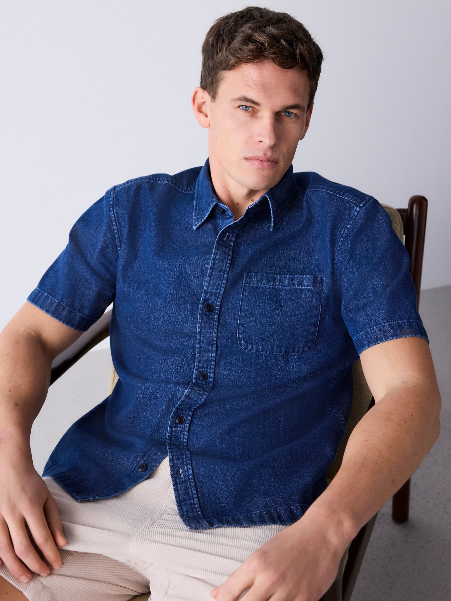 Buy Blue Nirvana Denim Short Sleeve Shirt from Next USA