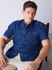 Blue Licensed Nirvana Denim Short Sleeve Shirt - Image 4 of 10