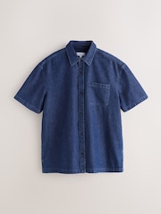 Blue Licensed Nirvana Denim Short Sleeve Shirt - Image 7 of 10