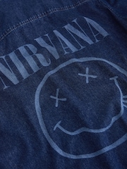 Blue Licensed Nirvana Denim Short Sleeve Shirt - Image 9 of 10