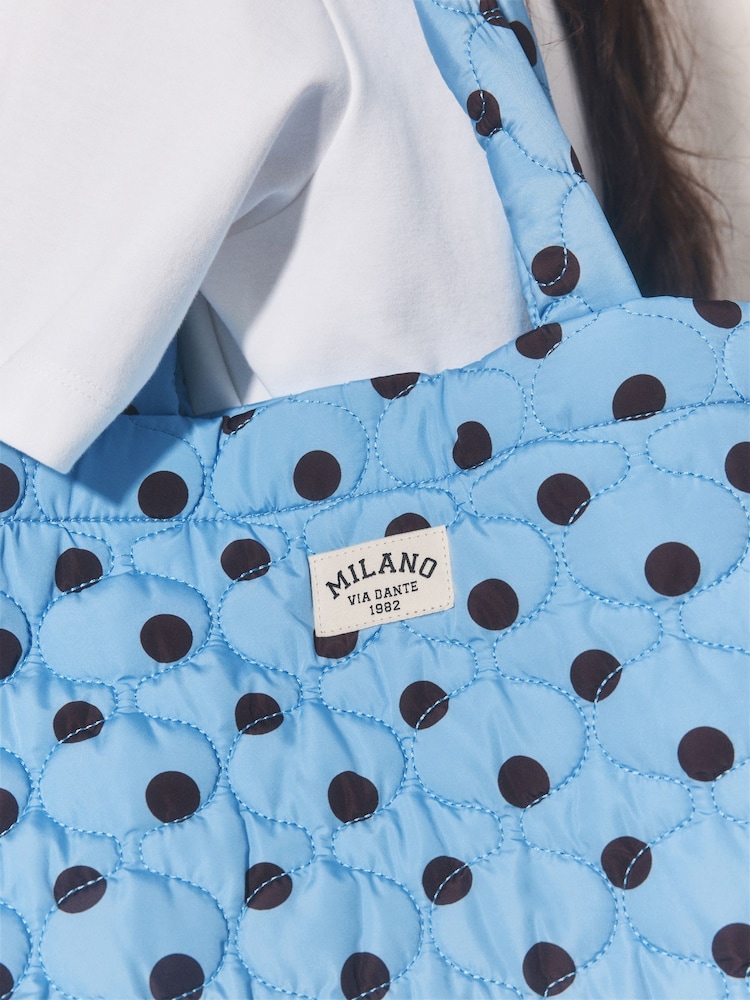 Albastru/Maro - Nylon Printed Tote Bag - Imaginea 9 din 9