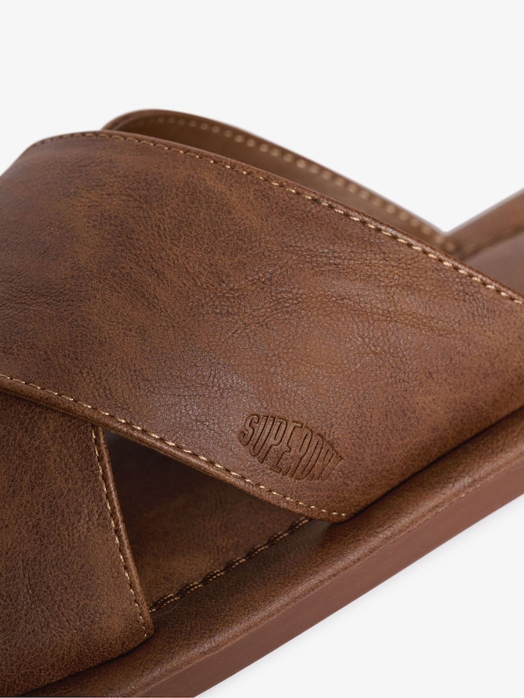 Світло-коричневий - Superdry Vintage Cross Strap Slides - Image 7 of 7