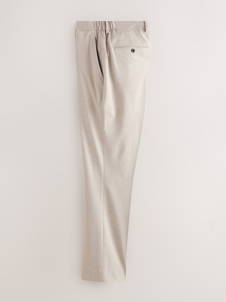 Neutral Slim Fit Elasticated Waist Motionflex Stretch Smart Trousers - Image 2 of 5