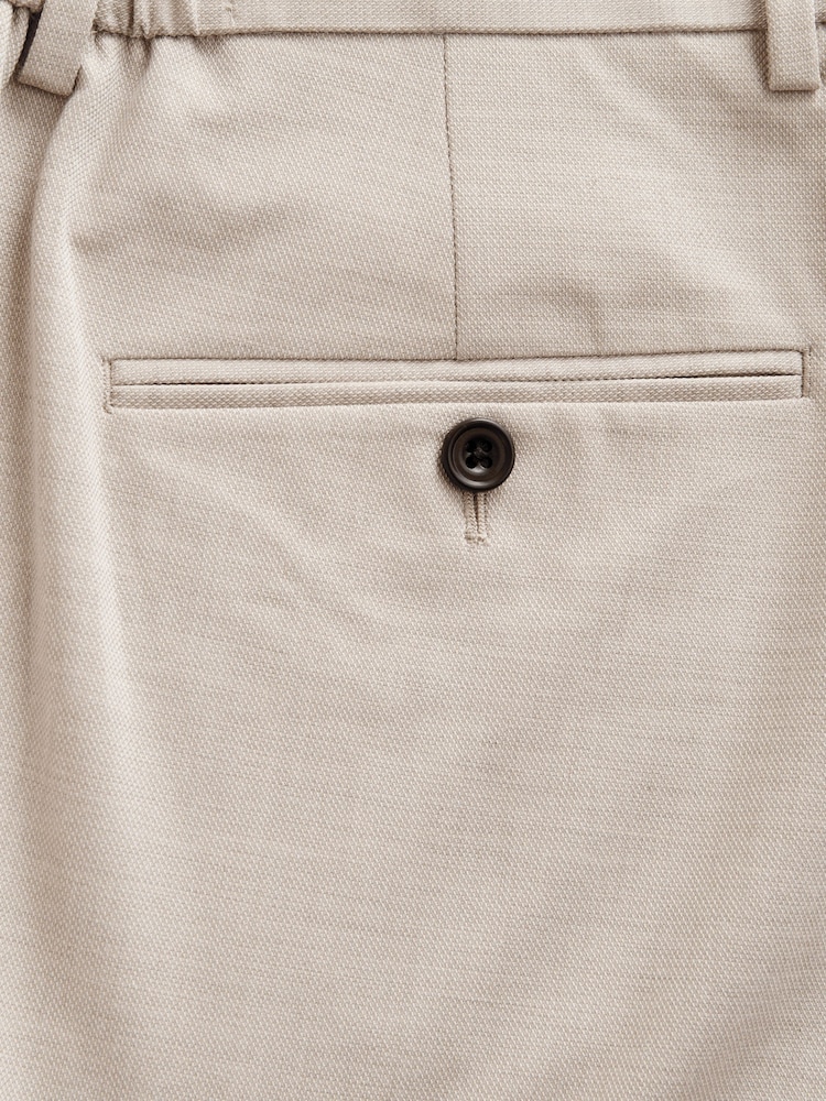 Neutral Slim Fit Elasticated Waist Motionflex Stretch Smart Trousers - Image 5 of 5